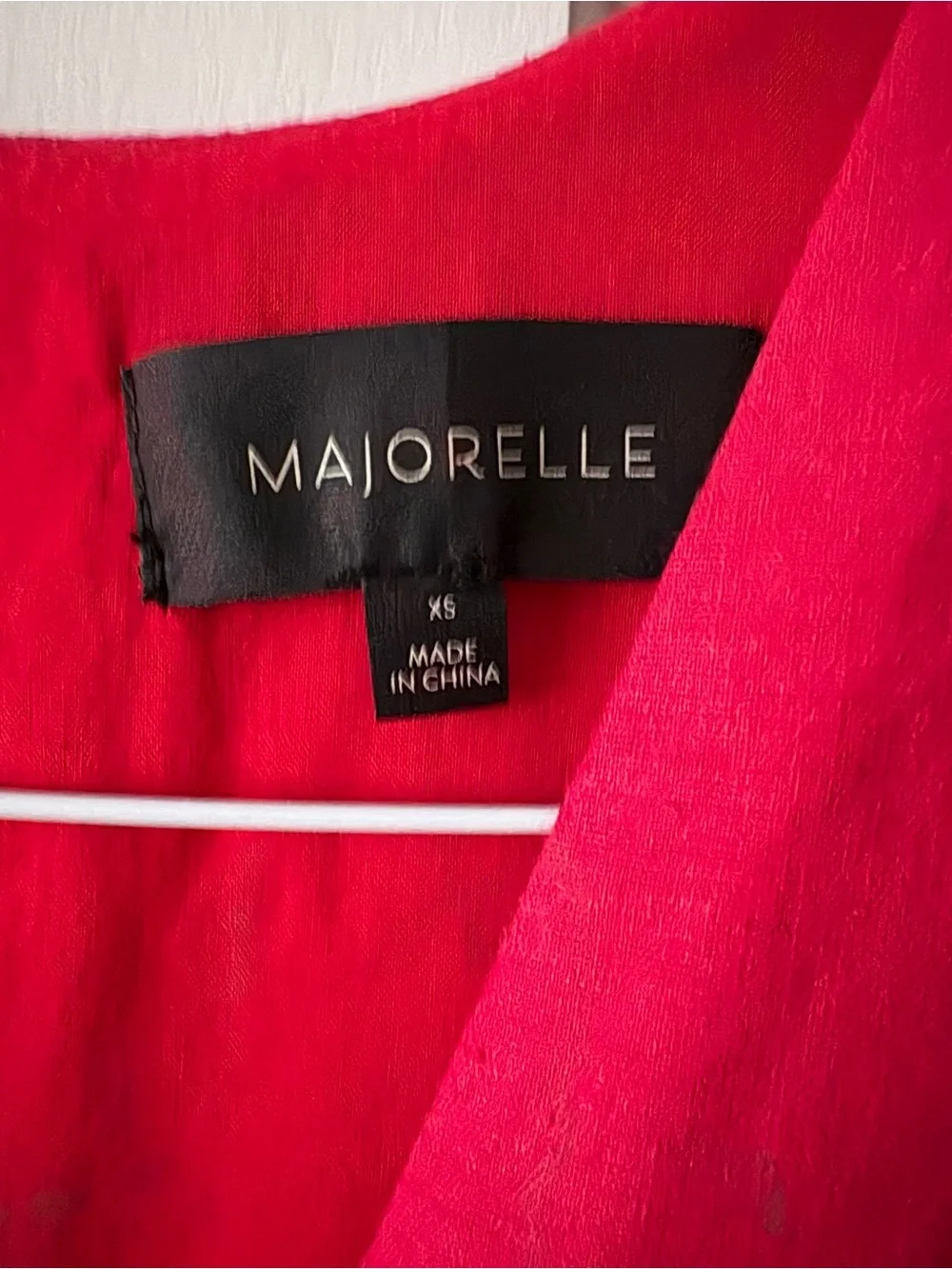 MAJORELLE Red Deep-V Tie-Waist Jumpsuit